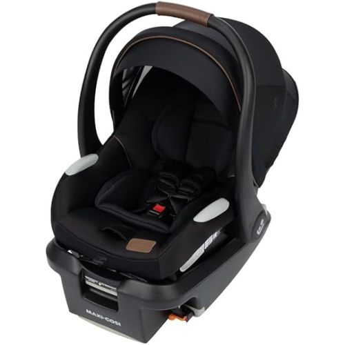 Maxi-Cosi Mico Luxe+ Infant Car Seat, Lightweight, Easy Install with MaxiLock™ Technology, Washable Seat Cover, ClimaFlow™ Ventilation, Side Impact Protection, EcoCare Fabrics, Designer Black