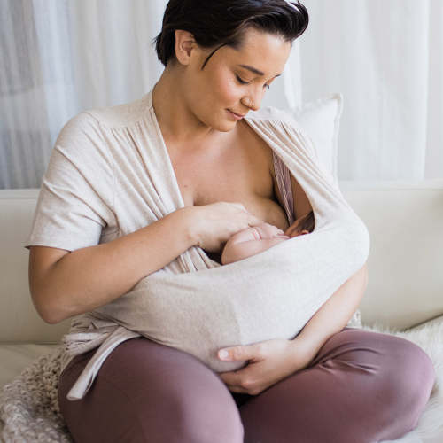 Organic Cotton Skin to Skin Wrap Top | Oatmeal Heather