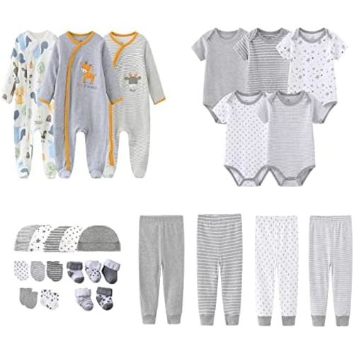Newborn Layette Gift Set 27-Piece Baby Girl Clothes Bodysuits, Pants Essentials and Accessories 0-6Months
