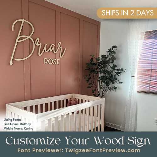 Custom Wood Baby Name Sign | Letter Wall Art | Kids Room Art | Wall Art for Nursery | Baby Name Sign | Kids Room Decor | Wooden Sign | USA