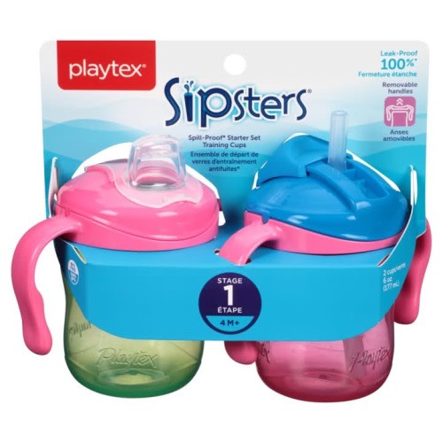 Playtex® Sipsters® Stage 1 Starter Set 2 Pack - Green & Pink Combo
