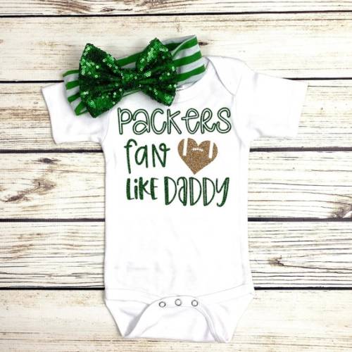 Packers Fan Like Daddy Football Bodysuit Outfit for Baby Girl - Etsy