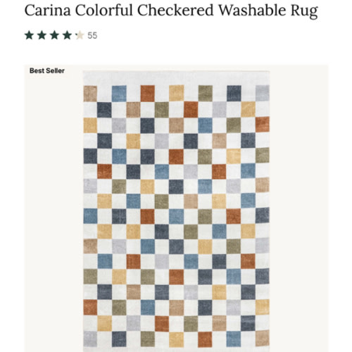 Carina Colorful Checkered Washable Rug | Multicolor – Rugs USA