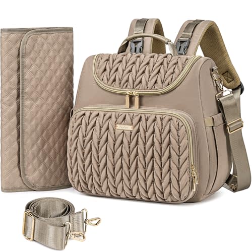 Tealari 4 in 1 Convertible Diaper Bag Backpack,Waterproof Baby Diaper Bag with Changing Pad,Converts into Baby Tote Bag,Diaper Backpack,Stroller Bag and Crossbody Diaper Bag