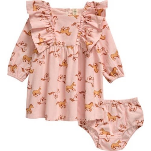 Cotton Corduroy Ruffle Dress & Bloomers, 6M