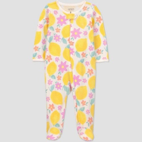 Carter's Just One You® Baby Girls' Floral Lemon Fruit Sleep N' Play - Yellow/Ivory 6M
