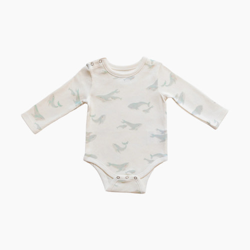 Pehr Organic Cotton Shoulder Snap One-Piece - Follow Me Whale, 12-18 M