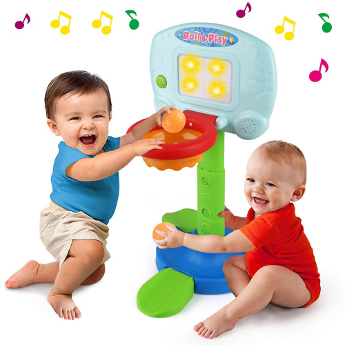 LotFancy Basketball Hoop for Kids Toddlers Baby, Indoor Outdoor Infant 2 in 1 Sports Toy Set