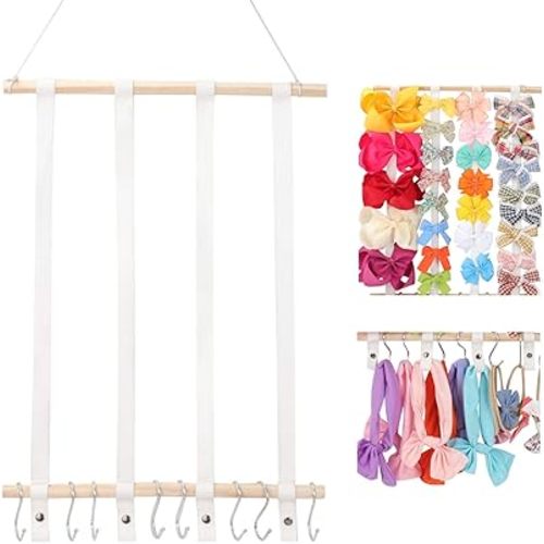 OAOLEER Hair Bow Holder Organizer for Girls，Hair Clips Headband Organizer Storage Wall Hanging Home Decor for Girls Room