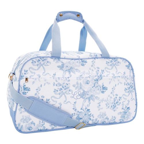 LoveShackFancy Blue Jet-Set Garden Party Damask Duffle Bag