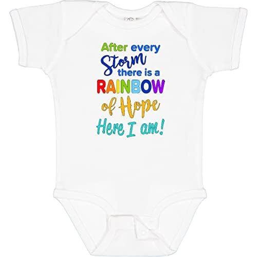 inktastic After Every Storm, There Is a Rainbow Of Hope- Here I Baby Bodysuit