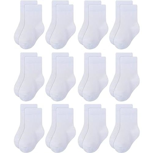 RATIVE Basic Socks Cotton Crew for Unisex Baby Infant Toddler Kids Boys Girls