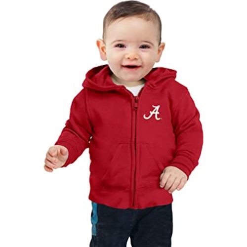 Little King NCAA Boys/Girls Infant Full Zip Cotton Fleece Hoodie Sweatshirt with Embroidered Team Logo (6M 12M 18M)