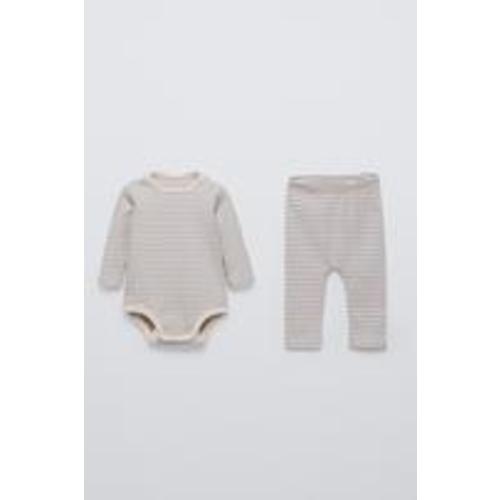 STRIPED BODYSUIT AND LEGGINGS PACK - Light gray | ZARA United States