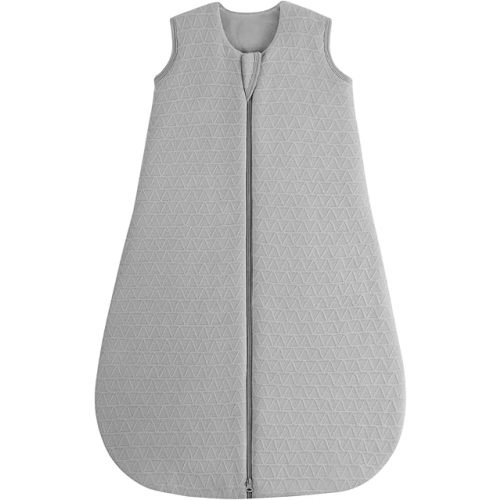 Yoofoss Baby Sleep Sack 0-6 Months, 2.0 TOG Baby Wearable Blanket with 2-Way Zipper, 100% Cotton Fabric Winter Infant Sleeping Sack, Warm Soft Comfy Grey(Small)