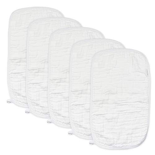 HonestBaby Unisex Baby Multipack Woven Burp Cloths Soft Absorbent Multi-Layered 100% Organic Cotton