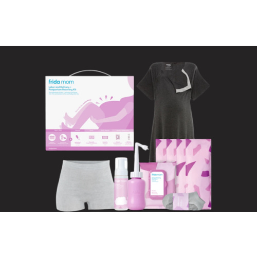 Frida Mom Labor, Delivery, & Postpartum Kit, Baby Shower Gifts, Socks, Peri Bottle, Nursing Gown, Disposable Underwear, Ice Maxi Pads, Pad Liners, Perineal Foam, Toiletry Bag (15pc Gift Set)