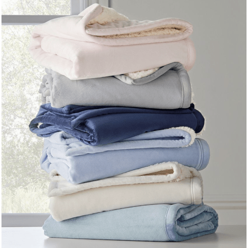 Sherpa-Backed Chamois Baby Blanket