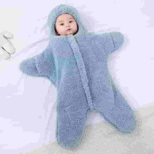 GPAECEAD Baby Starfish Onesie - Baby Wearable Starfish Baby Onesie Newborn Fleece Cashmere Cotton Wrap Infant Swaddle Blanket Stroller