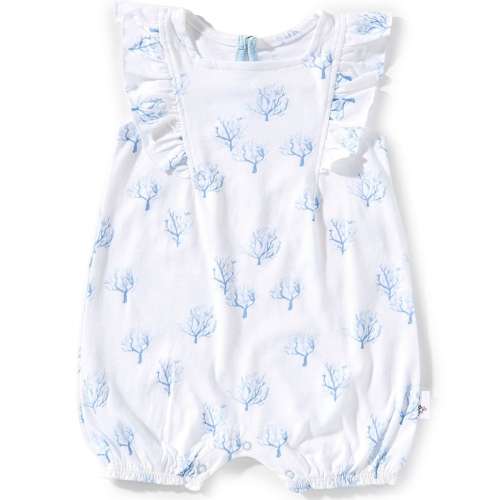 Burt's Bees Baby Girls Sleeveless Coral-Printed Romper