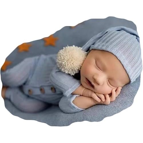 Zeroest Newborn Photography Outfits for Boy and Girl Photoshoot Props (Baby Blue 2#)