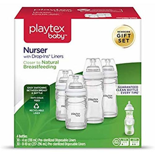 Playtex Baby Nurser Gift Set, Includes Anti-Colic Feeding Essentials to Meet Your Baby's Growing Needs - 4 Ounce