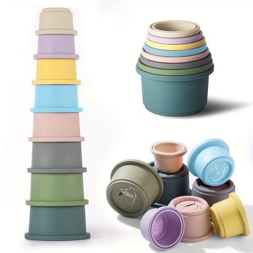 stacking cups set fun educational toy patterned
