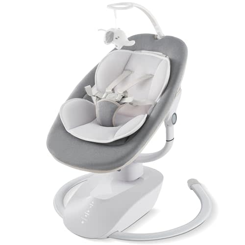 Baby Swing for Infants, Electric Baby Swing with Remote Control, 5 Motions & 4 Speeds, Infant Swings with 8 Lullabies, and 180° Rotating Seat, Indoor & Outdoor Use