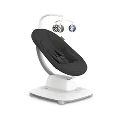 UPPAbaby Mamaroo Smart Swing – Customizable Soothing Modes with MotionSync Technology – Infant Recline + Bluetooth Enabled – Included Newborn Insert – Jake (Charcoal Mélange)