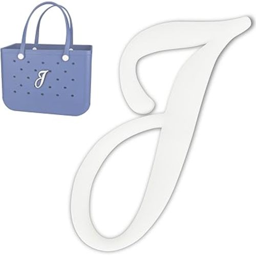 Letter Charms for Bog Bag,Decorative Alphabet Bogg Bag Accessories Lettering Insert Charm Compatible with Bogg Bag Original Models,Charms for Rubber Beach Tote Bag White J