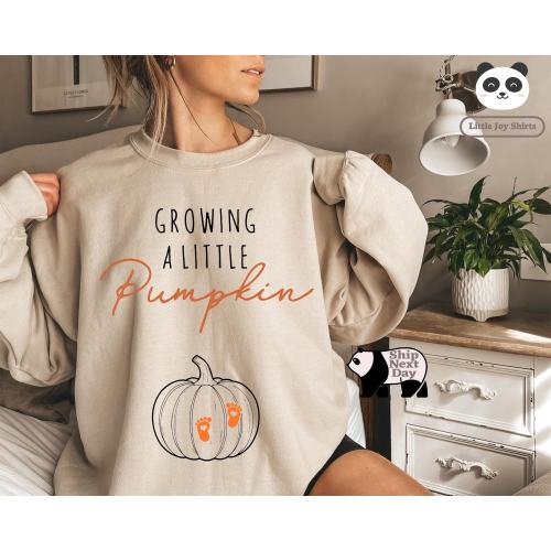 Growing A Little Pumpkin Sweatshirt, Pregnancy Announcement Gift, Pregnancy Reveal T-Shirt, Fall Maternity Sweater, Pregnancy Fall Shirt