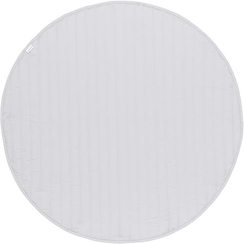 Toddlekind Organic Cotton Reversible Play Mat – 48" Handmade Blanket for Floor Activities, Tummy Time, Nursery Decor, and Family Comfort 0m+ Stone Stripes (Gray)