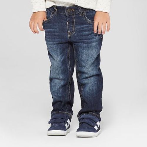 Toddler Boys' Fit Straight Jeans - Cat & Jack™ Dark Wash 3t