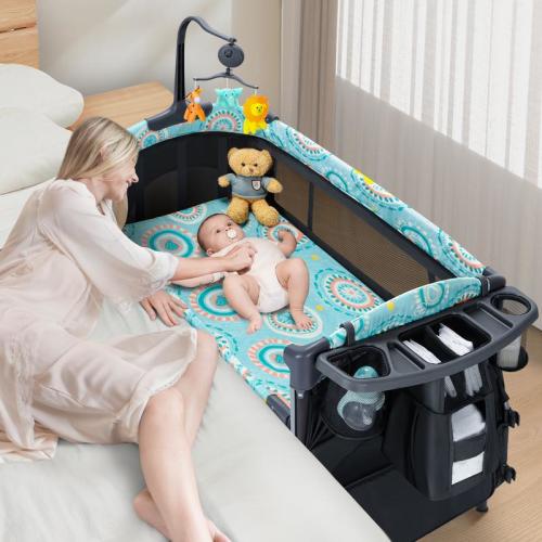 CoziBB Baby Bassinet Bedside Crib 5 in 1 with Detachable Changing - TikTok Shop