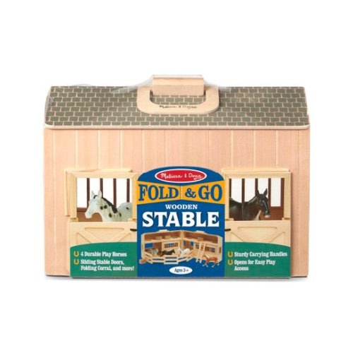 Melissa & Doug Fold & Go Stable Wood Play Set