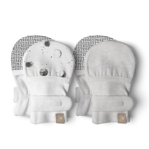Goumi Stay On 2-Pack Mitts - Many Moons + Storm Gray 3-6M