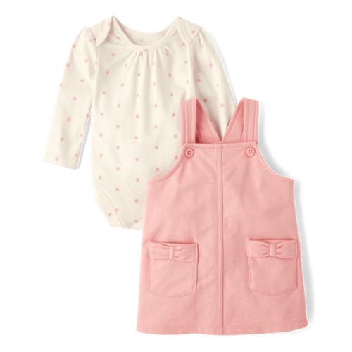 Baby Girls Bow Jumper 2-Piece Playwear Set - Pink