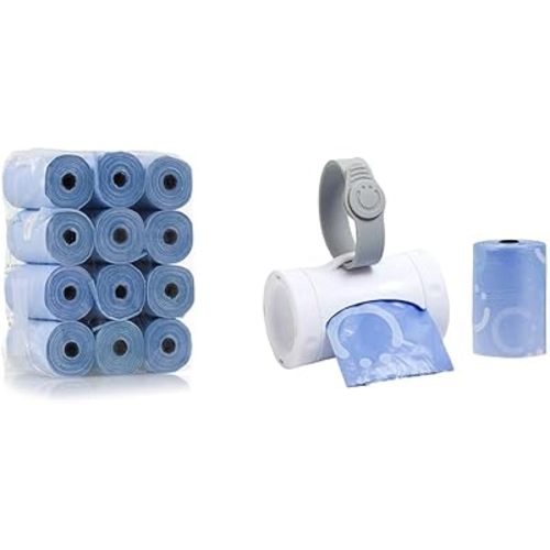 Ubbi On The Go Waste Disposal Bags Refills Value Pack, Lavender Scented & Retractable On the Go Bag Dispenser for Baby Travel, Diaper Bag Accessory Must Have for Newborn, Helpful Baby Item