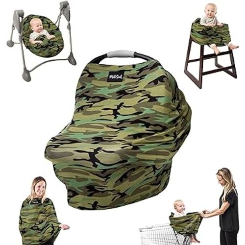 Milk Snob Original 5-in-1 Cover - Nursing Cover for Breastfeeding - Baby Car Seat Cover, Carseat Canopy & Stroller - Essential All-in-One Cover - Gift for Mom, Baby (Camo)