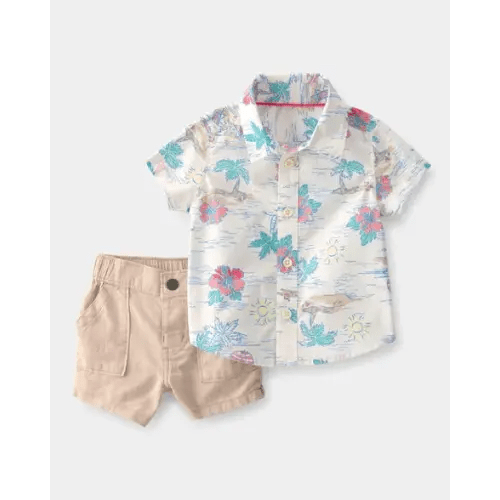 Baby Boy 2-Piece Tropical Beach Short-Sleeve Top & Pant Set | Carter's