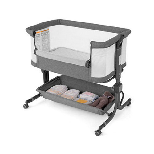 Baby Bassinet Bedside Sleeper with6-Level Adjustable Height