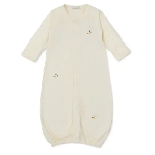 Beehive Embroidered Yellow Stripe Conversion Gown