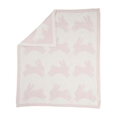 Mud Pie Children's Pink Chenille Bunny Blanket