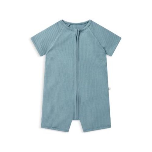 Unisex Short Sleeve Zip Romper - Baby