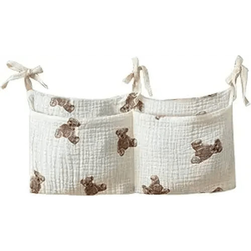 Bedside Hanging Bags Milk Bottle Bib-Storage Bag Crib Organizer Bag Baby Nappy-Bag Dormitory Bed-Bunk Organizing Bag Nappy-bags Organizer, little bear