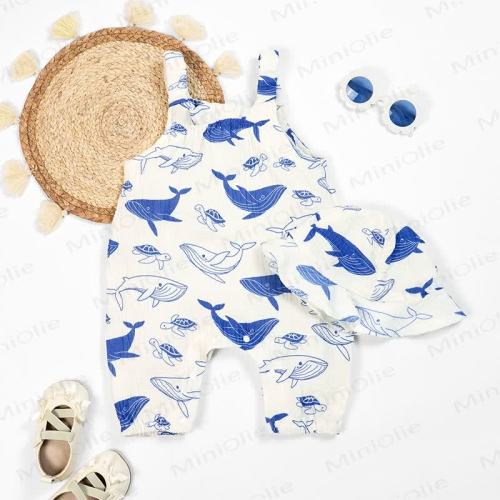Baby Whale Turtle Romper with Hat