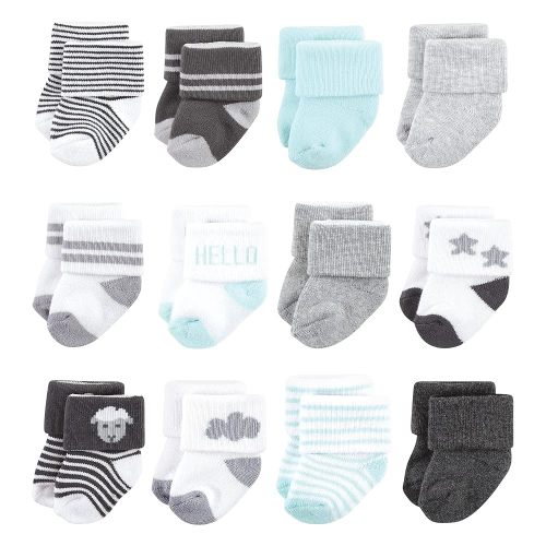 Hudson Baby Baby Girls' Cotton Rich Newborn and Terry Socks