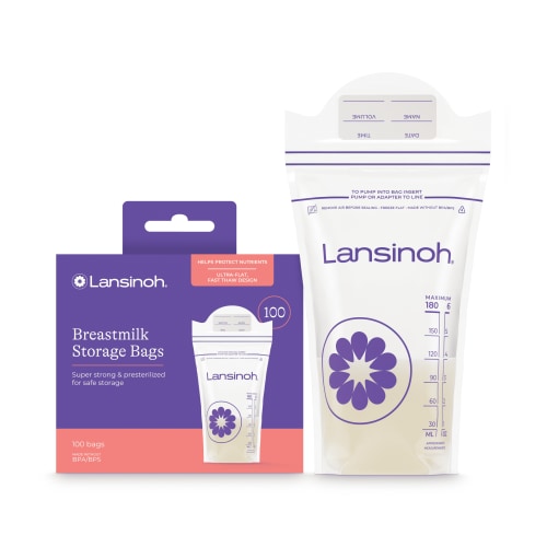 Lansinoh Breastmilk Storage Bags, 100 Count, Fast Freeze & Thaw, 6 oz HSA/FSA Eligible