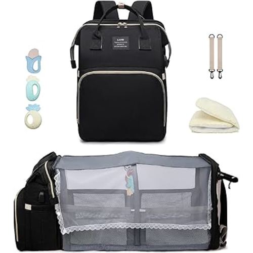 Diaper Bag with Changing Station,Diaper Bag Backpack,Diaper Bag,Large Capacity,900d Excellent Oxford(Ungrade Black)