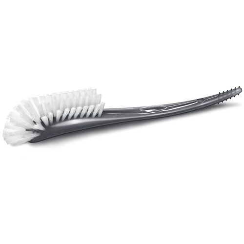 Philips AVENT Baby Bottle and Nipple Brush, Grey, SCF145/18 - 1 Count (Pack of 1) - White,silver